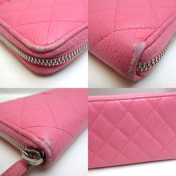 3 cha220329 1ta 04 Chanel Long Wallet Round Zipper Salmon Pink