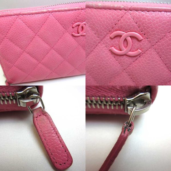 3 cha220329 1ta 05 Chanel Long Wallet Round Zipper Salmon Pink