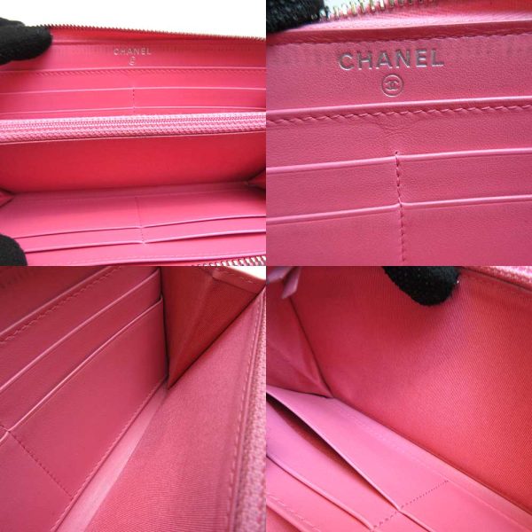 3 cha220329 1ta 07 Chanel Long Wallet Round Zipper Salmon Pink