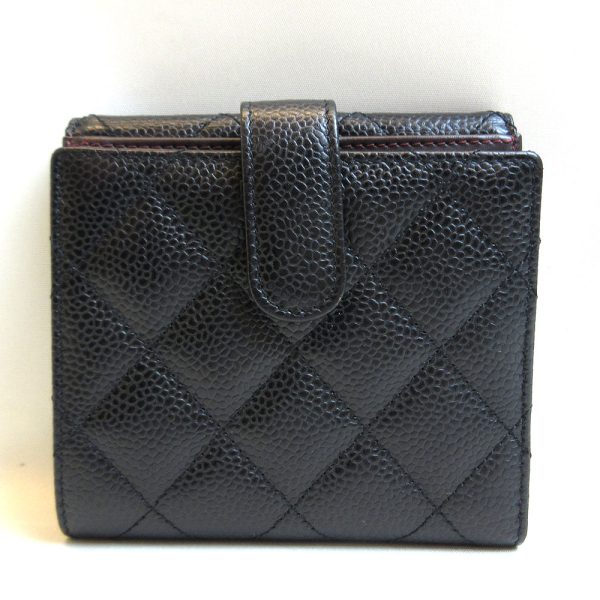 3 cha220512 3ta 01 Chanel Mini Wallet Bifold W Hook Matelasse Black