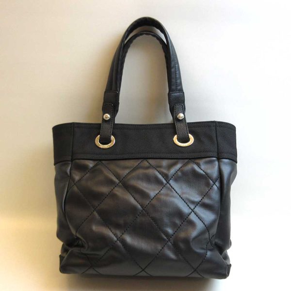 3 cha220525 2ta 01 Chanel Paris Biarritz PM Tote Bag Black