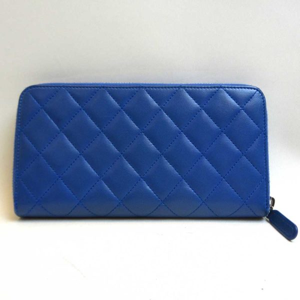 3 cha220714 1ta 01 Chanel Long Wallet Round Zipper Blue