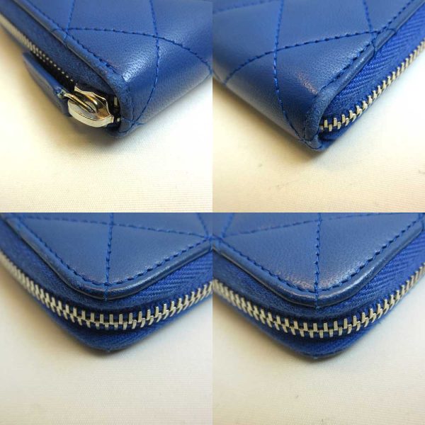 3 cha220714 1ta 02 Chanel Long Wallet Round Zipper Blue