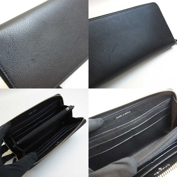 3 cha220714 2ta 03 Chanel Long Wallet Round Zipper Black Leather