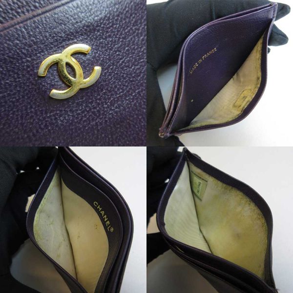 3 cha220722 2u 03 Chanel Accessories Card Case Pass Leather Purple