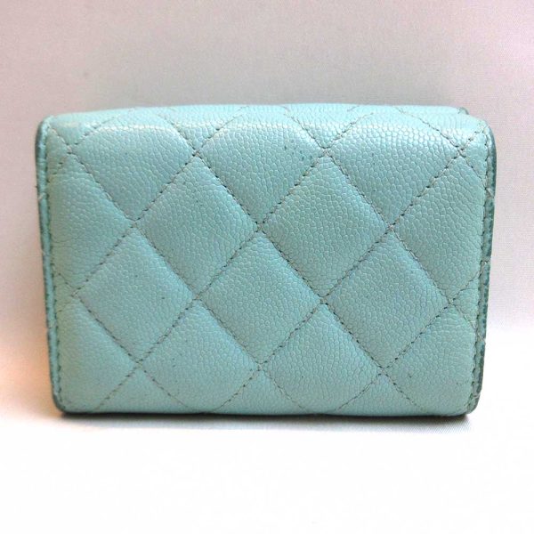 3 cha220814 2ta 01 Chanel Mini Wallet Trifold W Hook Matelasse Blue