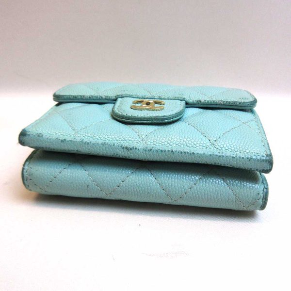 3 cha220814 2ta 02 Chanel Mini Wallet Trifold W Hook Matelasse Blue