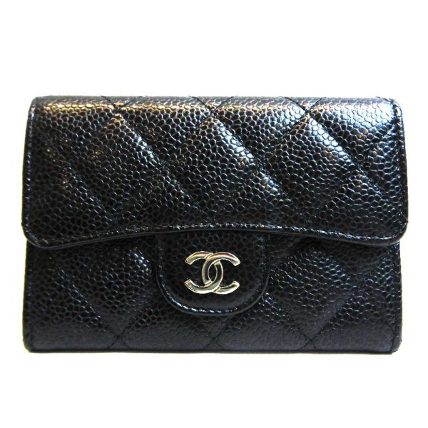 3 cha220825 1ta Chanel Matelasse Business Card Holder Black