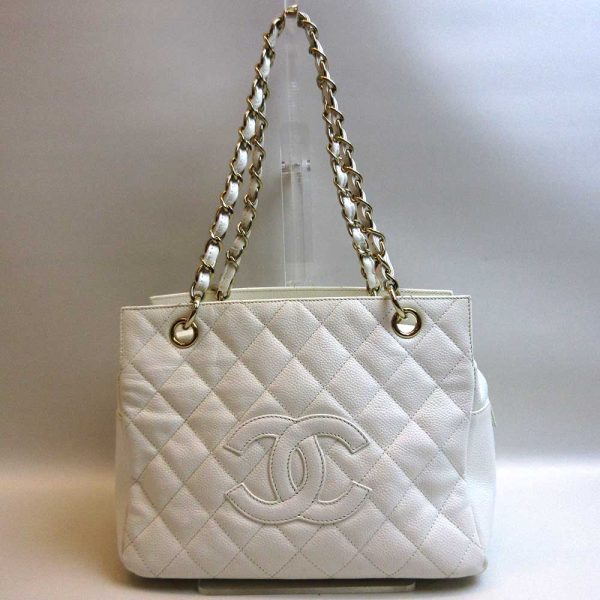 3 cha221005 1ta Chanel Petit Timeless Chain Tote Bag White