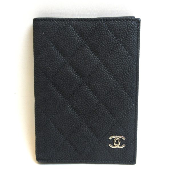 3 cha221208 2ta Chanel Accessories Matelasse Passport Case Black