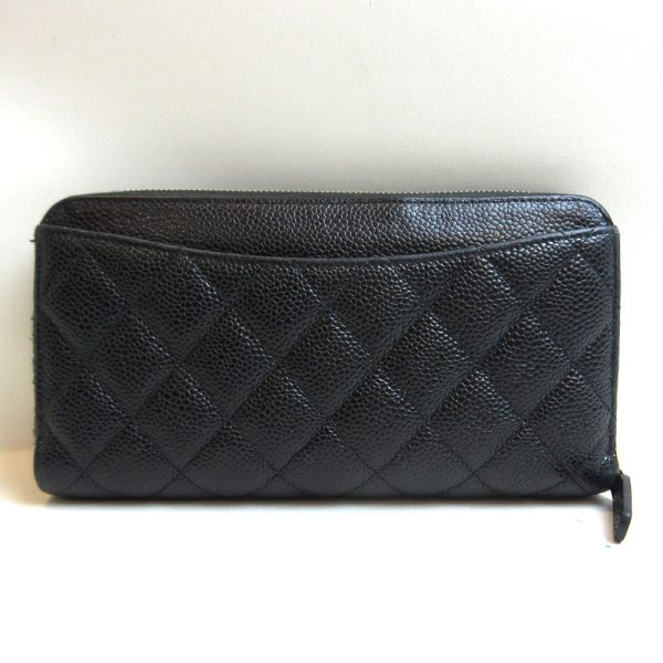 3 cha230209 1u 01 Chanel Long Wallet Round Zipper Black