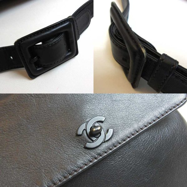 3 cha230330 2u 03 Chanel Waist Pouch Black Belt