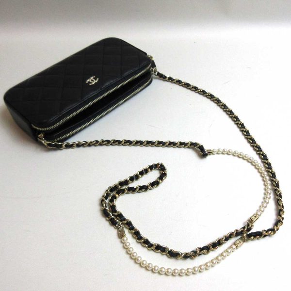 3 cha230412 1u 02 Chanel Matelasse Chain Wallet Black