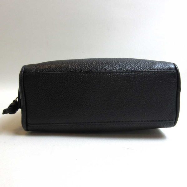 3 cha230629 2u 02 Chanel Caviar Skin Cosmetic Pouch Black Leather