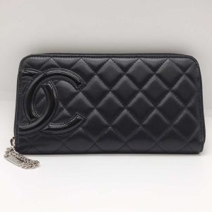 3 cha230928 1m Louis Vuitton Zippy Black Long Wallet Shadow M81384