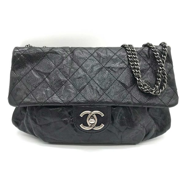 3 cha231004 1m Chanel Shoulder Bag Matelasse Black Leather