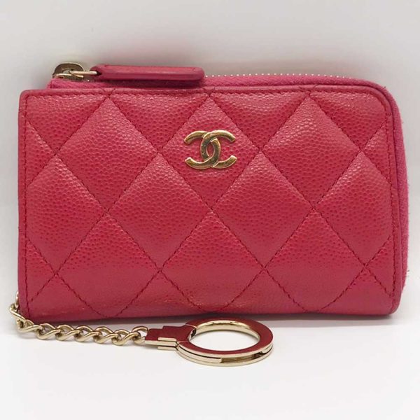 3 cha231007 2m Chanel Wallet Matelasse L Shaped Coin Case Pink