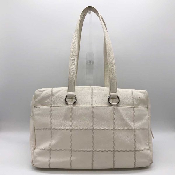 3 cha231007 3m 01 Chanel Boston Bag Chocolate Bar White Leather