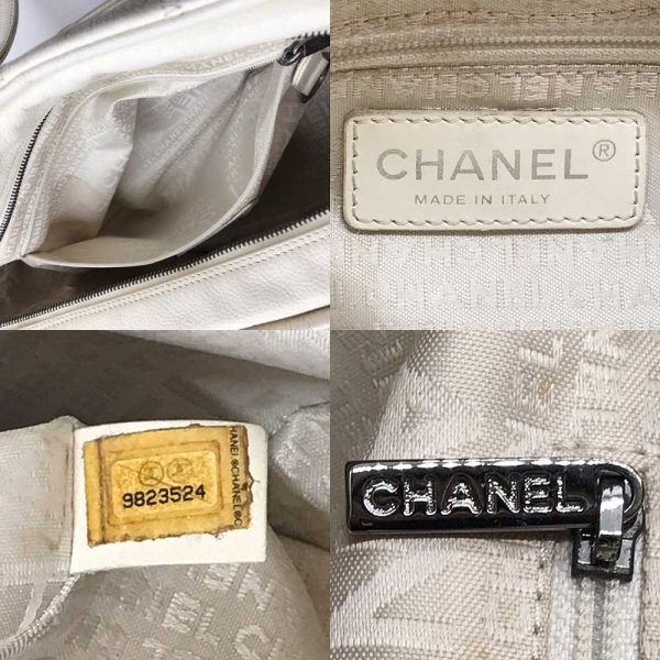 3 cha231007 3m 04 Chanel Boston Bag Chocolate Bar White Leather