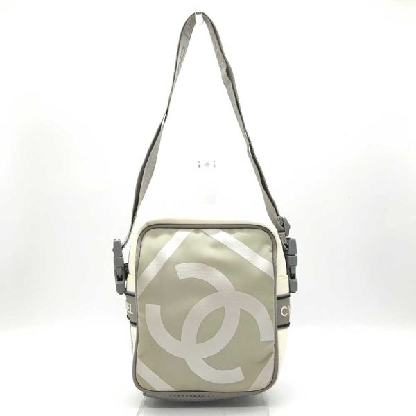 3 cha240404 1r Chanel Sportsline Shoulder Bag White Ivory