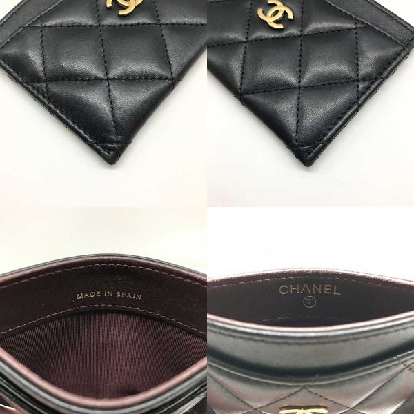 3 cha240502 1r 02 Chanel Card Case Matelasse Lambskin Black