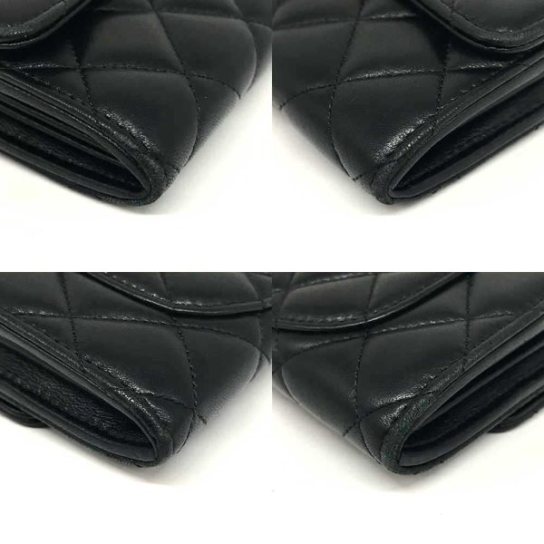 3 cha240512 1 02 Chanel Long Flap Wallet Lambskin Matelasse Black