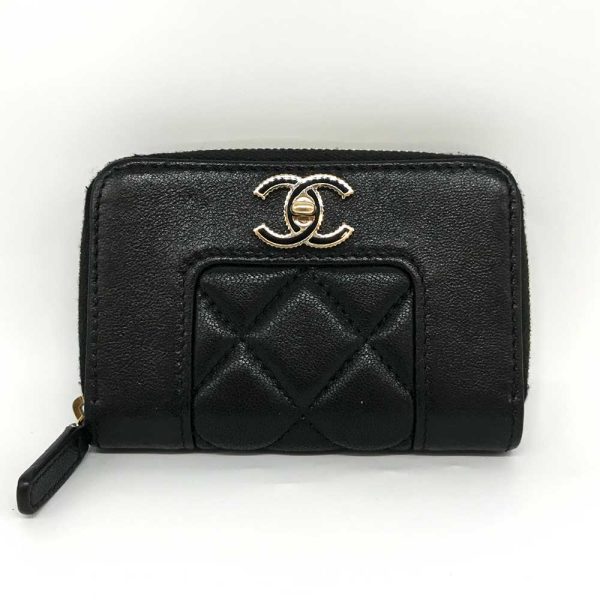 3 cha240620 1 Chanel Mademoiselle Coin Case Stitch Black Noir