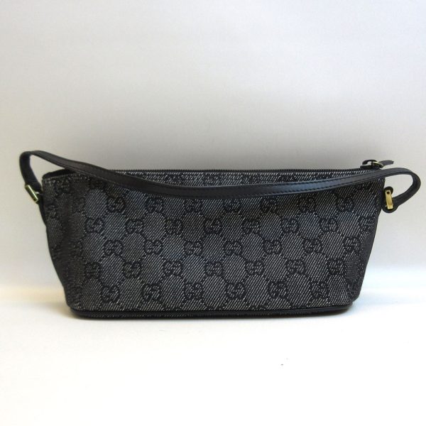 3 gu210114 1u 01 Gucci Shoulder Accessory Pouch GG Canvas Black