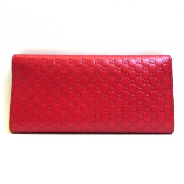 3 gu210131 1ta 01 Gucci Long Wallet Trifold Micro Guccisima Red