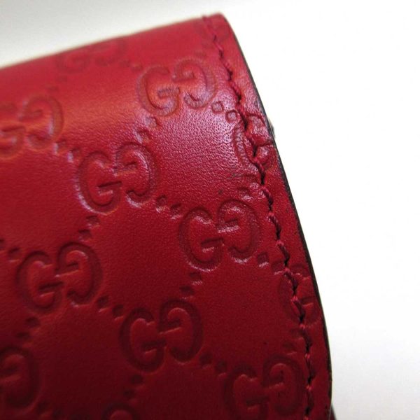 3 gu210131 1ta 02 Gucci Long Wallet Trifold Micro Guccisima Red