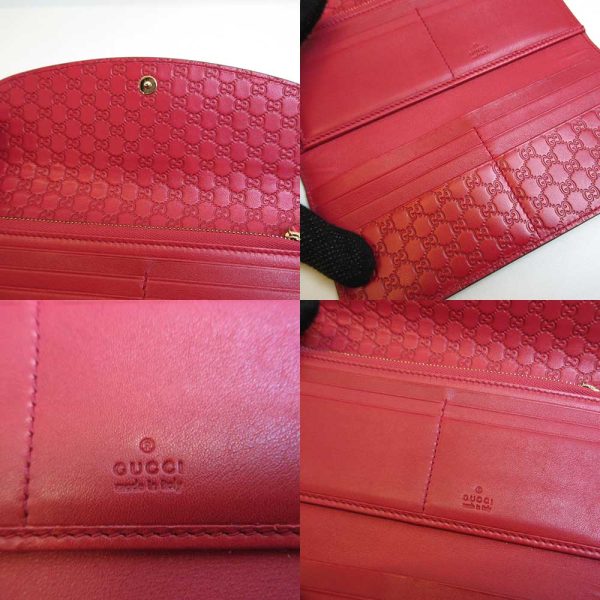 3 gu210131 1ta 04 Gucci Long Wallet Trifold Micro Guccisima Red