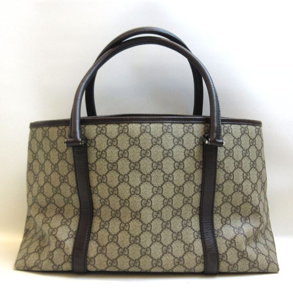 3 gu210216 1ta 01 Gucci Tote Handbag GG Supreme Brown Tea