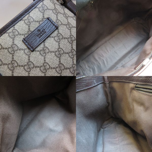 3 gu210216 1ta 05 Gucci Tote Handbag GG Supreme Brown Tea