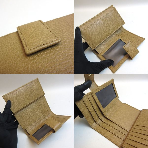 3 gu210731 1ta 03 Gucci Trifold Wallet Leather Brown