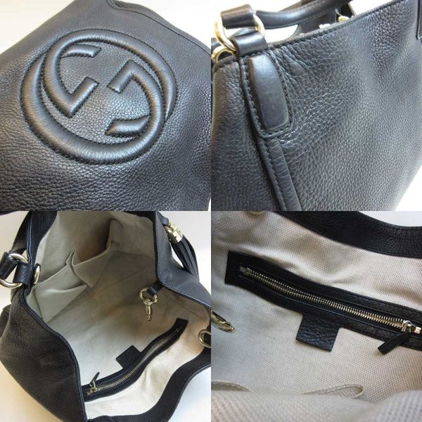 3 gu211209 2u 05 Gucci Soho Tote Handbag Interlocking G Black