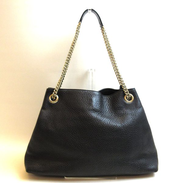 3 gu211209 3ta 01 Gucci Soho Tote Bag Shoulder Interlocking G Black