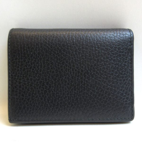 3 gu211224 1ta 01 Gucci Mini Wallet Bifold Gold Hardware GG Black