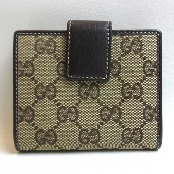 3 gu221027 1ta 01 Gucci Mini Wallet Bifold W Hook Leather Brown