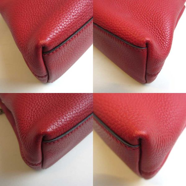 3 gu230112 1ta 03 Gucci Soho Chain Semi Shoulder Bag Leather Red