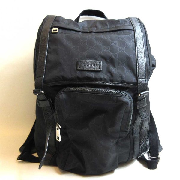 3 gu230706 1u Gucci GG Nylon Backpack Rucksack Black