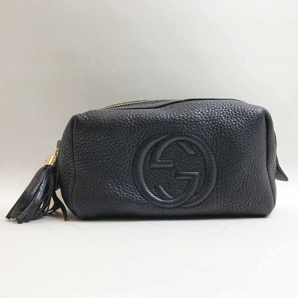 3 gu230824 1m Gucci Cosmetic Pouch Soho Leather Black