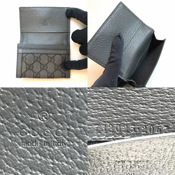 3 gu230901 1m 03 Gucci Ophidia Card Case GG Supreme Canvas Gray