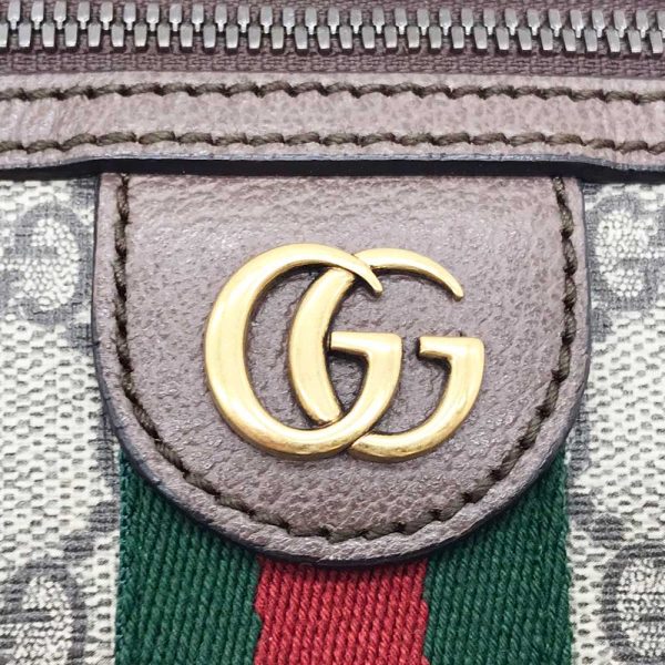 3 gu230921 4m 06 Gucci Shoulder Bag Ophidia GG Leather Brown Beige