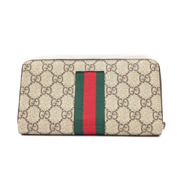 3 gu230928 2m 01 Gucci Round Zipper Wallet Sherry Line GG Beige