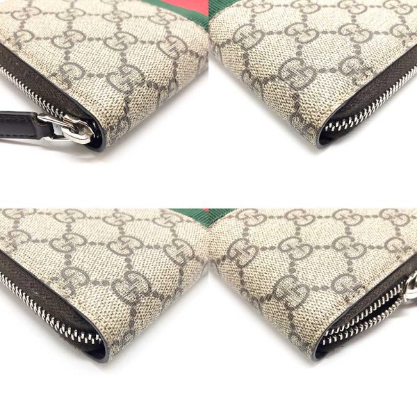 3 gu230928 2m 02 Gucci Round Zipper Wallet Sherry Line GG Beige