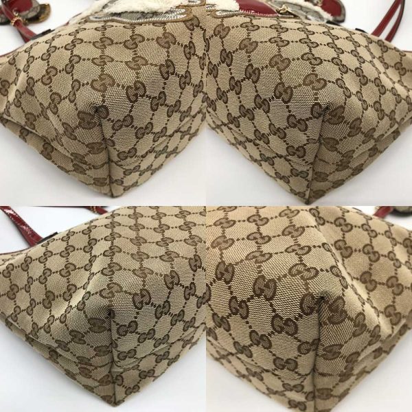 3 gu231019 3u 03 Gucci Chihuahua Santa Tote Bag GG Canvas khaki