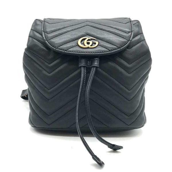 3 gu231102 1u Gucci Backpack GG Marmont Mini Rucksack Black