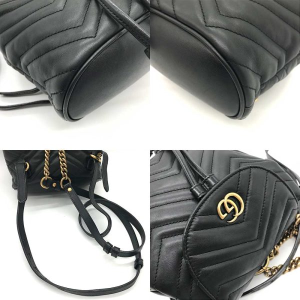 3 gu231102 1u 02 Gucci Backpack GG Marmont Mini Rucksack Black