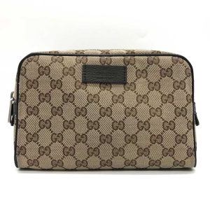 3 gu231108 1u LOUIS VUITTON Monogram Pochette Accessory Pouch One Shoulder Bag Brown