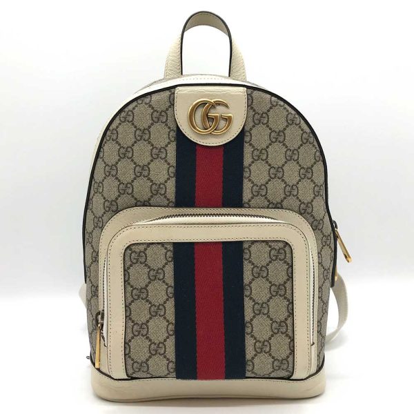 3 gu231108 2u Gucci Ophidia GG Small Backpack Rucksack White